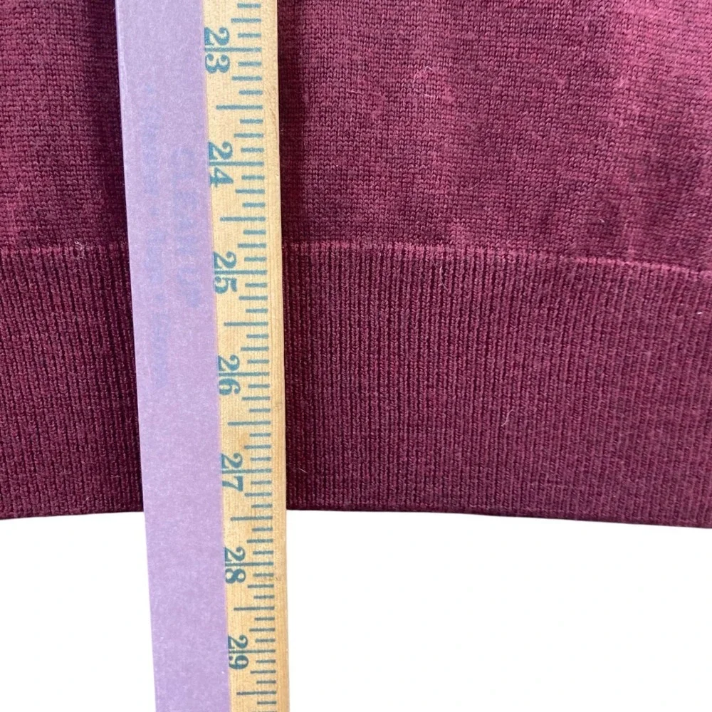Orvis Mens‎ Burgundy 100% Merino Wool Quarter Zip Sweater Large Fly Fishing Lure